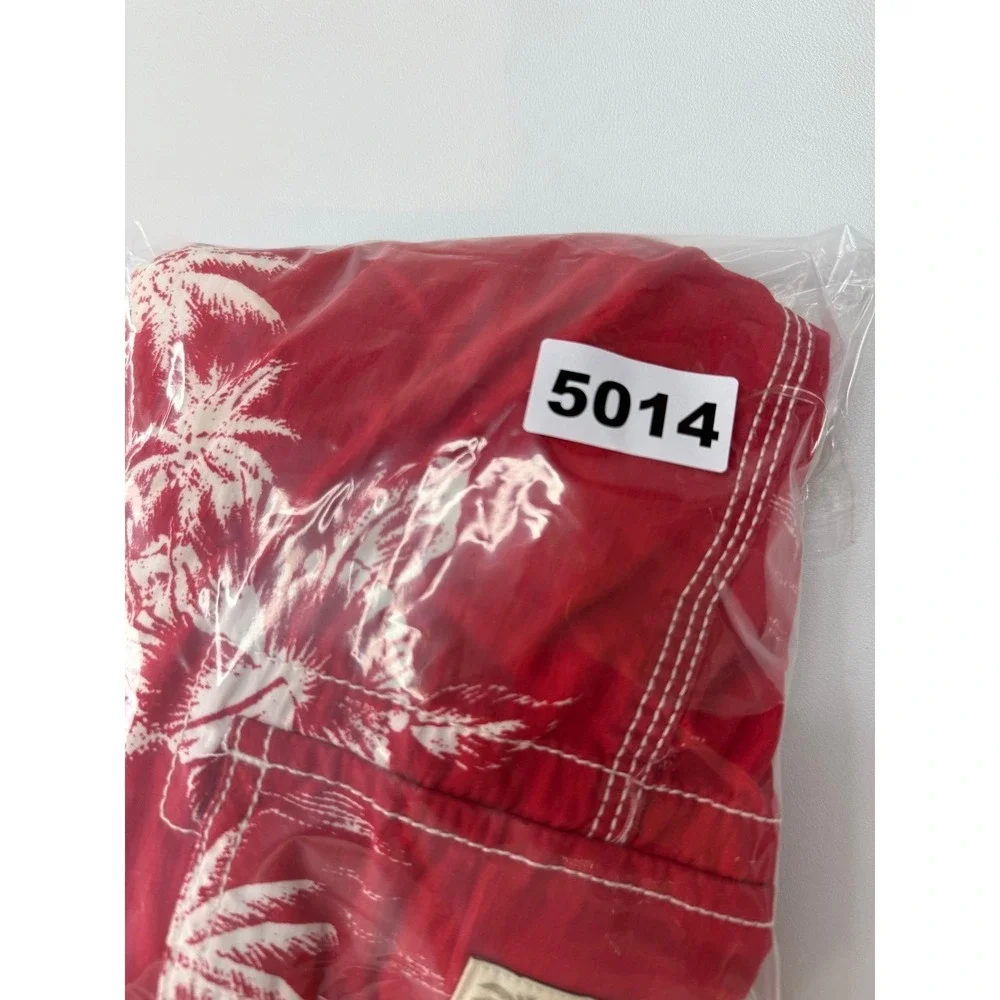 J. Crew Mens Red Hawaiian Islands‎ Cargo Board Shorts Swim Size 32